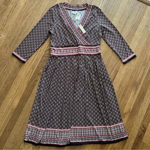 Max Studio Dress Geo Print 3/4 Sleeve Size Large